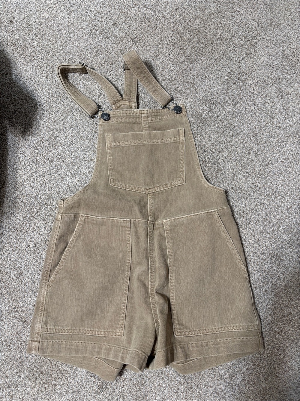 Aerie Khaki Short Overalls Romper XXS